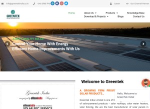 How greentekindia.co.in looks like on a tablet such as an iPad.