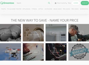 How greentoe.com looks like on a tablet such as an iPad.