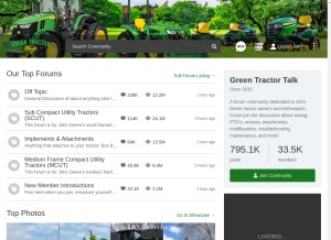 How greentractortalk.com looks like on a tablet such as an iPad.