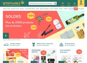 How greenweez.com looks like on a tablet such as an iPad.