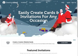 How greetingsisland.com looks like on a tablet such as an iPad.