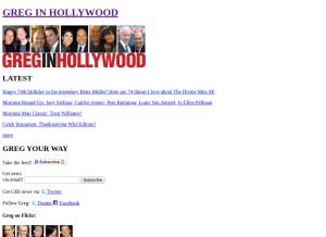 How greginhollywood.com looks like on a tablet such as an iPad.