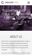 How gregoryfca.com looks like on a mobile device such as an iPhone.