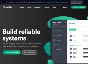 How gremlin.com looks like on a tablet such as an iPad.