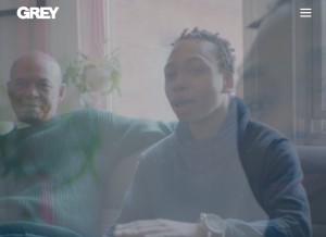 How grey.com looks like on a tablet such as an iPad.