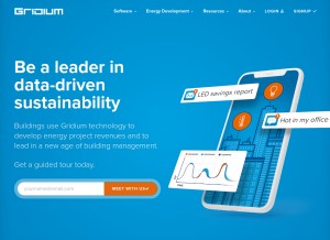 How gridium.com looks like on a tablet such as an iPad.
