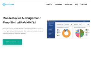 How gridmdm.com looks like on a tablet such as an iPad.