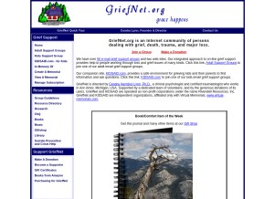 How griefnet.org looks like on a tablet such as an iPad.