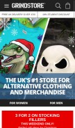 How grindstore.com looks like on a mobile device such as an iPhone.