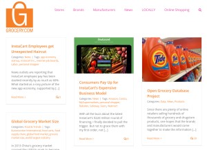 How grocery.com looks like on a tablet such as an iPad.