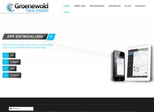 How groenewold-newmedia.de looks like on a tablet such as an iPad.
