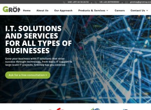 How gronteq.com looks like on a tablet such as an iPad.