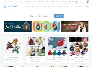 How groopdealz.com looks like on a tablet such as an iPad.