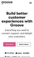 How groovehq.com looks like on a mobile device such as an iPhone.