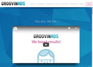 How groovinads.com looks like on a tablet such as an iPad.