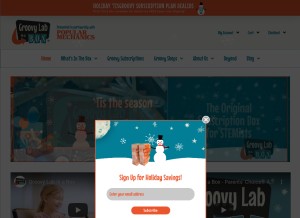 How groovylabinabox.com looks like on a tablet such as an iPad.