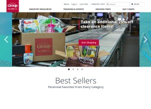 How group.com looks like on a tablet such as an iPad.