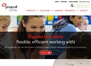 How groupcall.com looks like on a tablet such as an iPad.