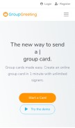 How groupgreeting.com looks like on a mobile device such as an iPhone.