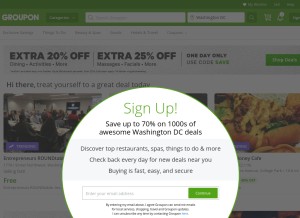 How groupon.ch looks like on a tablet such as an iPad.