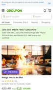 How groupon.ie looks like on a mobile device such as an iPhone.