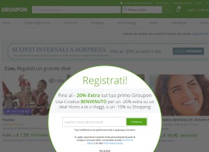 How groupon.it looks like on a tablet such as an iPad.