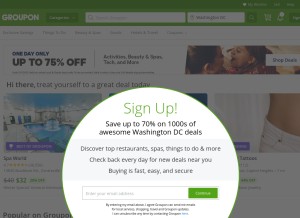 How groupondata.com looks like on a tablet such as an iPad.