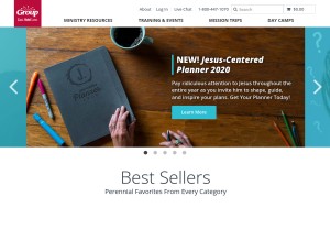 How grouppublishing.com looks like on a tablet such as an iPad.