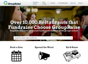 How groupraise.com looks like on a tablet such as an iPad.