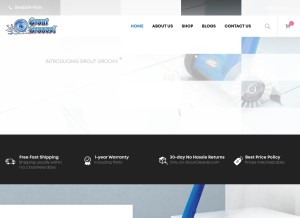 How groutcleaner.com looks like on a tablet such as an iPad.