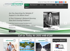 How grovenetworks.com looks like on a tablet such as an iPad.