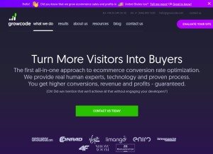 How growcode.com looks like on a tablet such as an iPad.