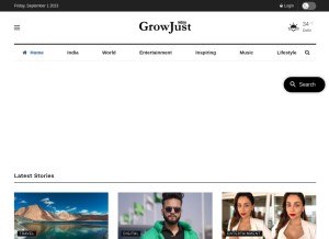 How growjustindia.com looks like on a tablet such as an iPad.
