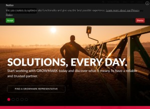 How growmark.com looks like on a tablet such as an iPad.