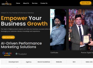 How growmorestudio.com looks like on a tablet such as an iPad.