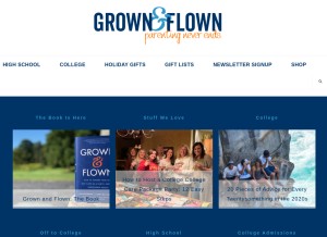 How grownandflown.com looks like on a tablet such as an iPad.