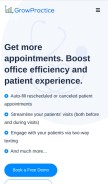 How growpractice.com looks like on a mobile device such as an iPhone.