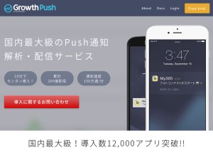 How growthpush.com looks like on a tablet such as an iPad.
