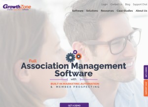 How growthzone.com looks like on a tablet such as an iPad.