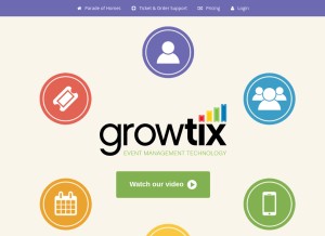How growtix.com looks like on a tablet such as an iPad.