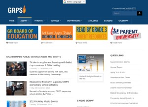 How grps.org looks like on a tablet such as an iPad.