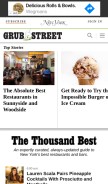 How grubstreet.com looks like on a mobile device such as an iPhone.
