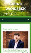 How gruene-wandsbek.de looks like on a mobile device such as an iPhone.