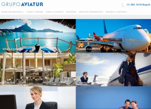 How grupoaviatur.com looks like on a tablet such as an iPad.