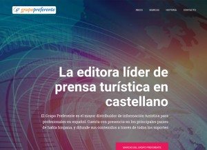 How grupopreferente.com looks like on a tablet such as an iPad.