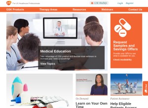 How gsksource.com looks like on a tablet such as an iPad.