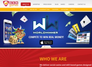 How gsngames.com looks like on a tablet such as an iPad.