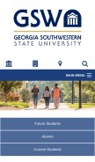 How gsw.edu looks like on a mobile device such as an iPhone.