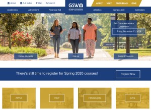 How gsw.edu looks like on a tablet such as an iPad.