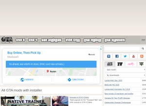 How gtaall.com looks like on a tablet such as an iPad.